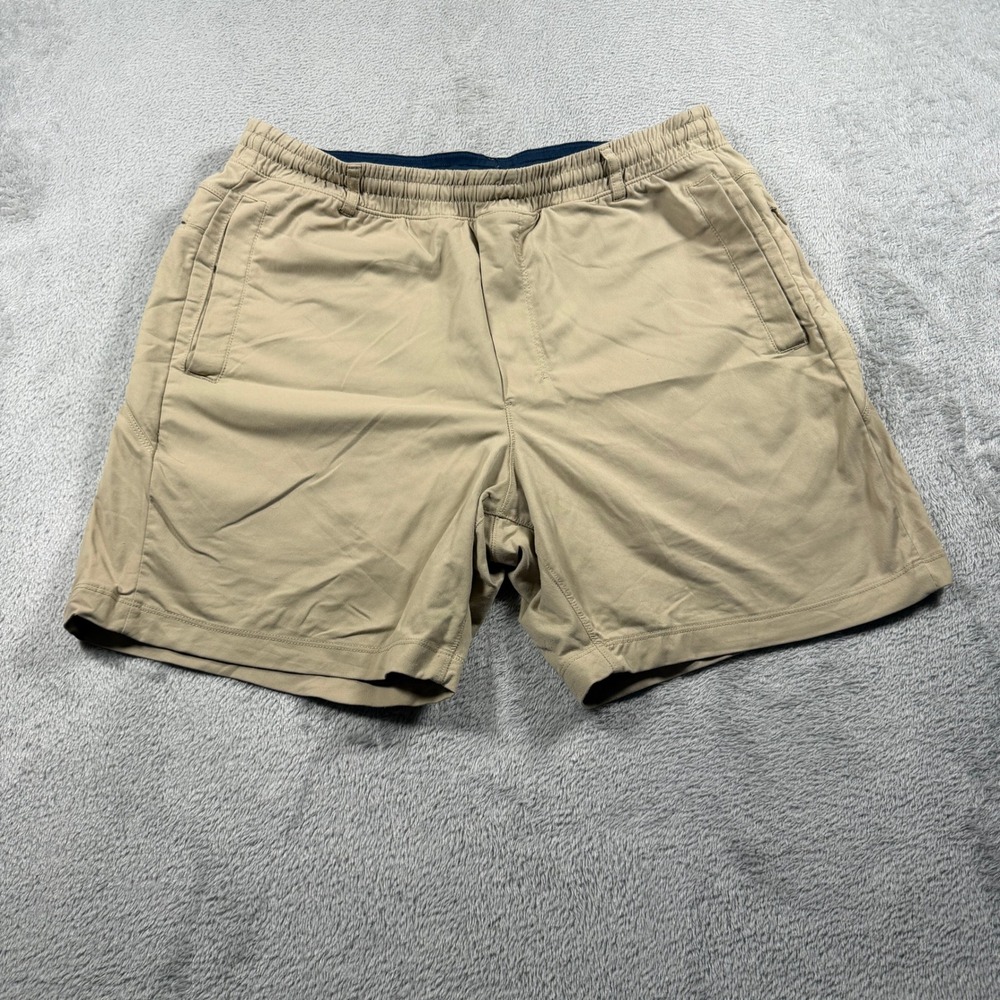 Birddogs Gym Shorts Men XL Tan Lined 6" Inseam Athletic Stretch